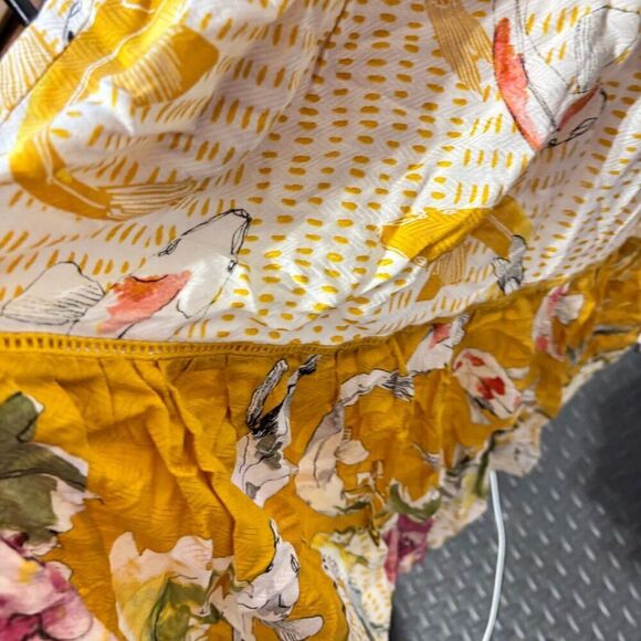 Anthropologie One September Womens Paradiso Koy Fish Maxi Dress Small Yellow - Picture 9 of 13